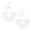 Solar Ray Silhouette Sterling Silver Earrings -Hallmark Shop Silver Open HalfCircle Earrings ER013 01