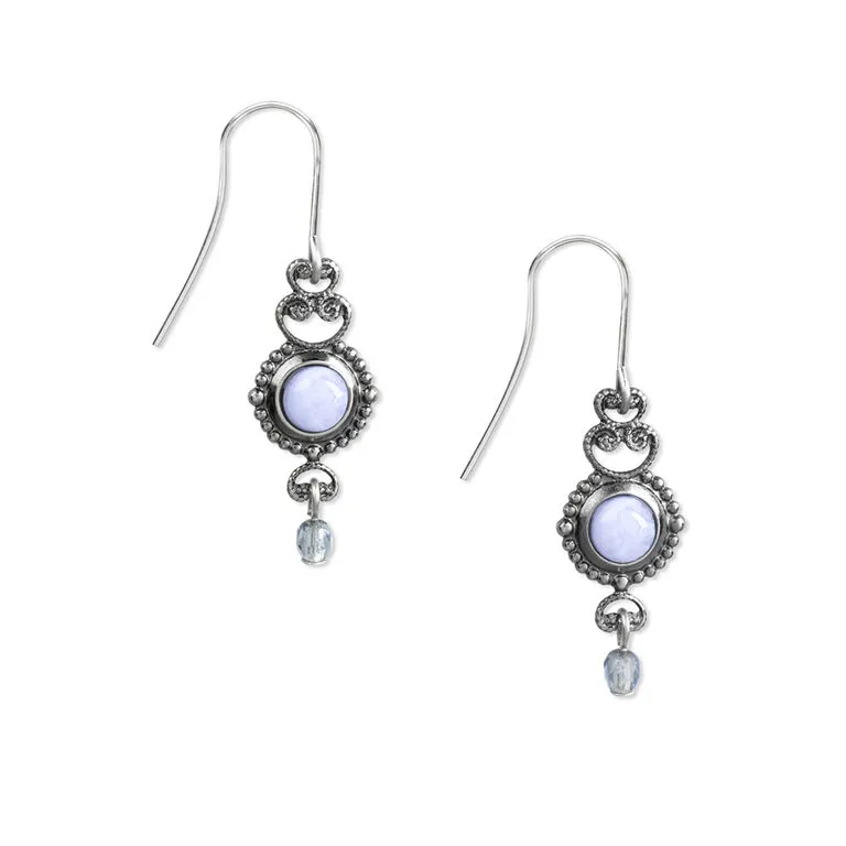 Silver Forest Silver-Tone Filigree And Blue Stone Drop Earrings 3 Silver Forest Silver-Tone Filigree And Blue Stone Drop Earrings