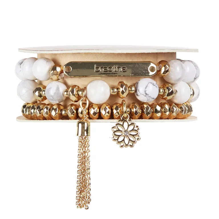 Soul Stacks Breathe White Howlite Bracelets, Set Of 3 4 Soul Stacks Breathe White Howlite Bracelets, Set Of 3 - Image 2