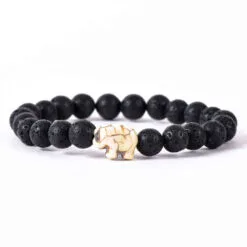 Fahlo Lava Stone Elephant Expedition Bracelet