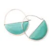 Turquoise Stone Prism Silver Hoop Earrings 2 Turquoise Stone Prism Silver Hoop Earrings -Hallmark Shop Turquoise Silver Hoop Earrings EP005 01