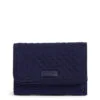 Vera Bradley RFID Riley Compact Wallet In Classic Navy -Hallmark Shop Vera Bradley Navy Blue Small Wallet 27435219 01